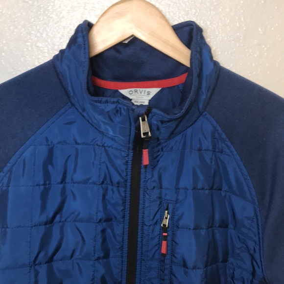 Men’s Orvis quilted jacket, full zip, blue, tag XXL... however more like a 1X !! - Picture 4 of 9